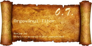 Orgoványi Tibor névjegykártya